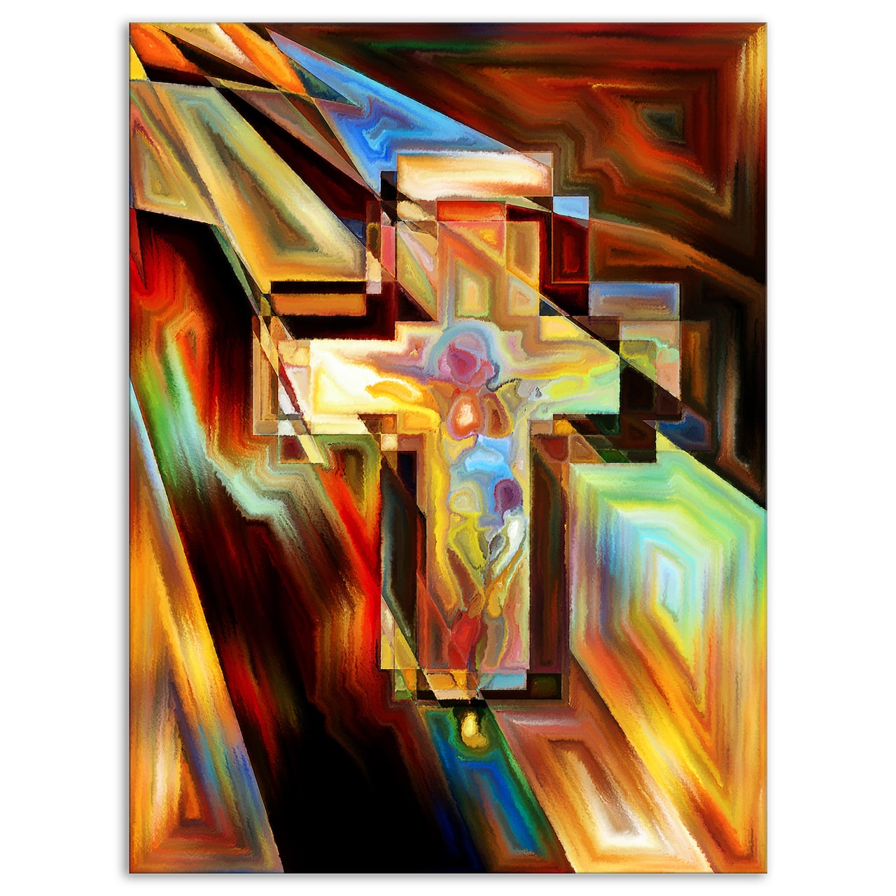 Designart - Light of the Cross - Abstract Canvas Artwork